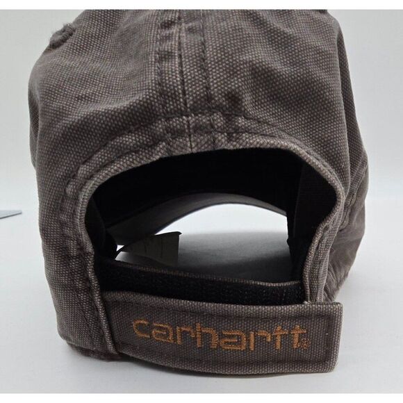 Carhartt Brown/Gray Cotton Baseball Cap Adjustable Strap Unisex Casual Style - Picture 3 of 5